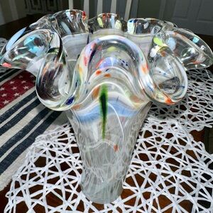 Murano Handmade Vase 10.5 multicolor